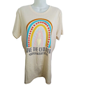 Bella+Canvas Beige Multicolor Save The Children Short Sleeve Tee M